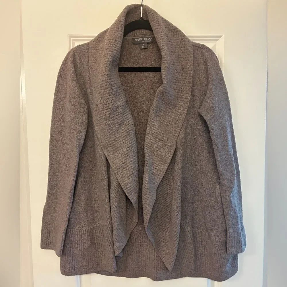 BAREFOOT DREAMS Cozychic Lite Circle Cardigan Brown Women’s Size Medium